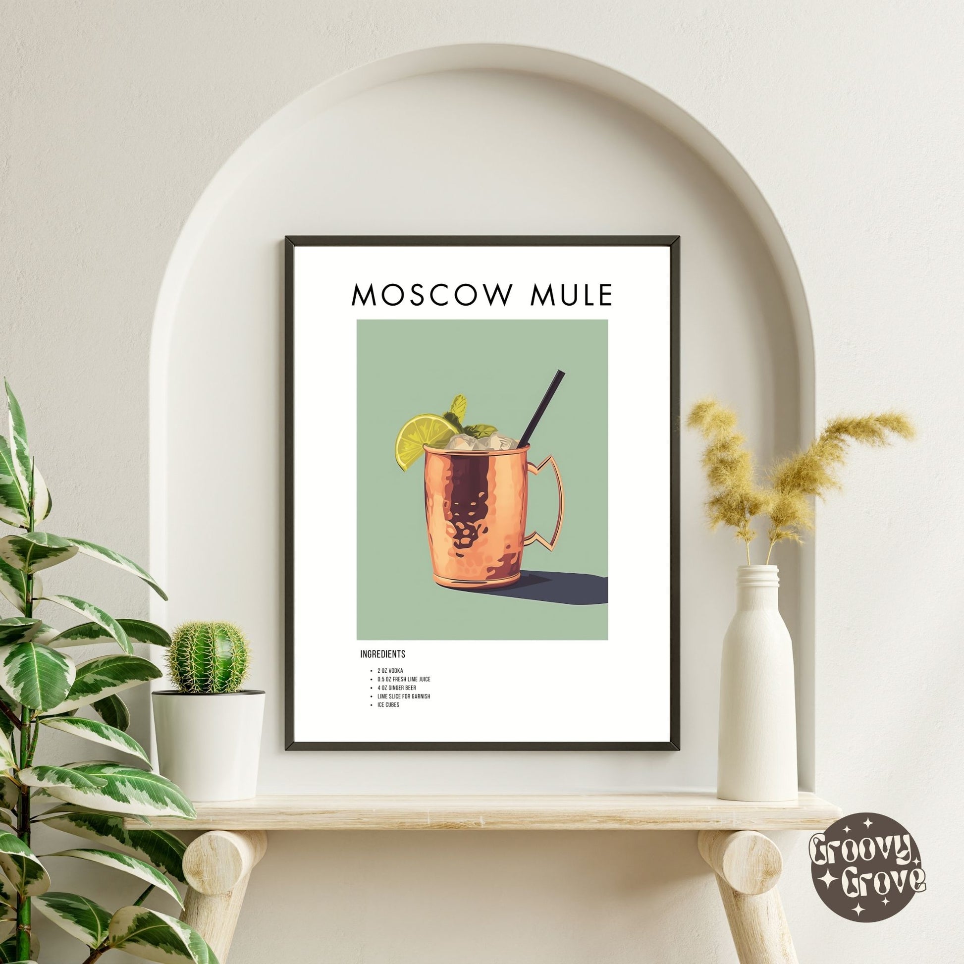 Moscow Mule Retro Cocktail Poster - GroovyGrove