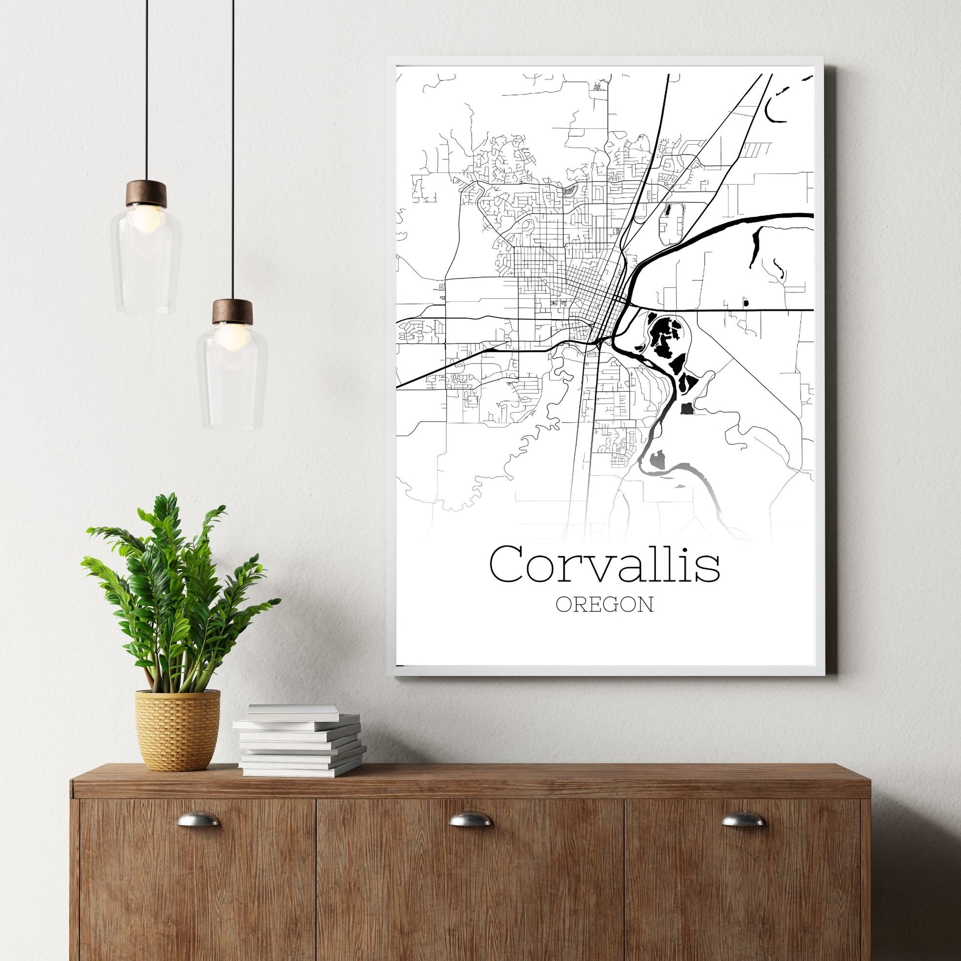 Corvallis Oregon City Map Poster - GroovyGrove