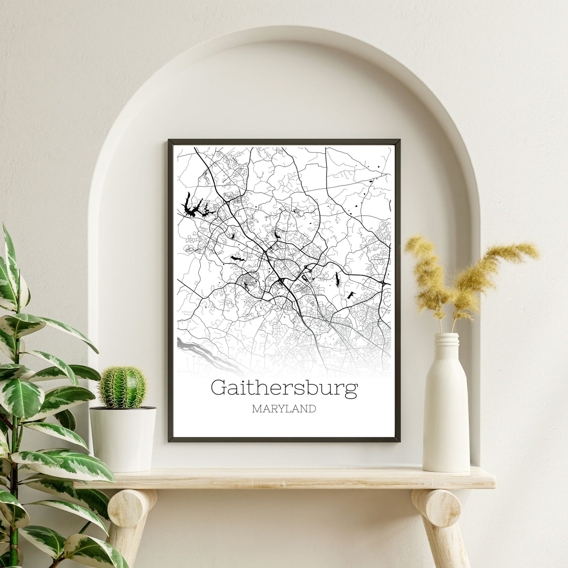 Gaithersburg Maryland City Map Poster - GroovyGrove