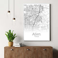 Allen Texas City Map Poster - GroovyGrove