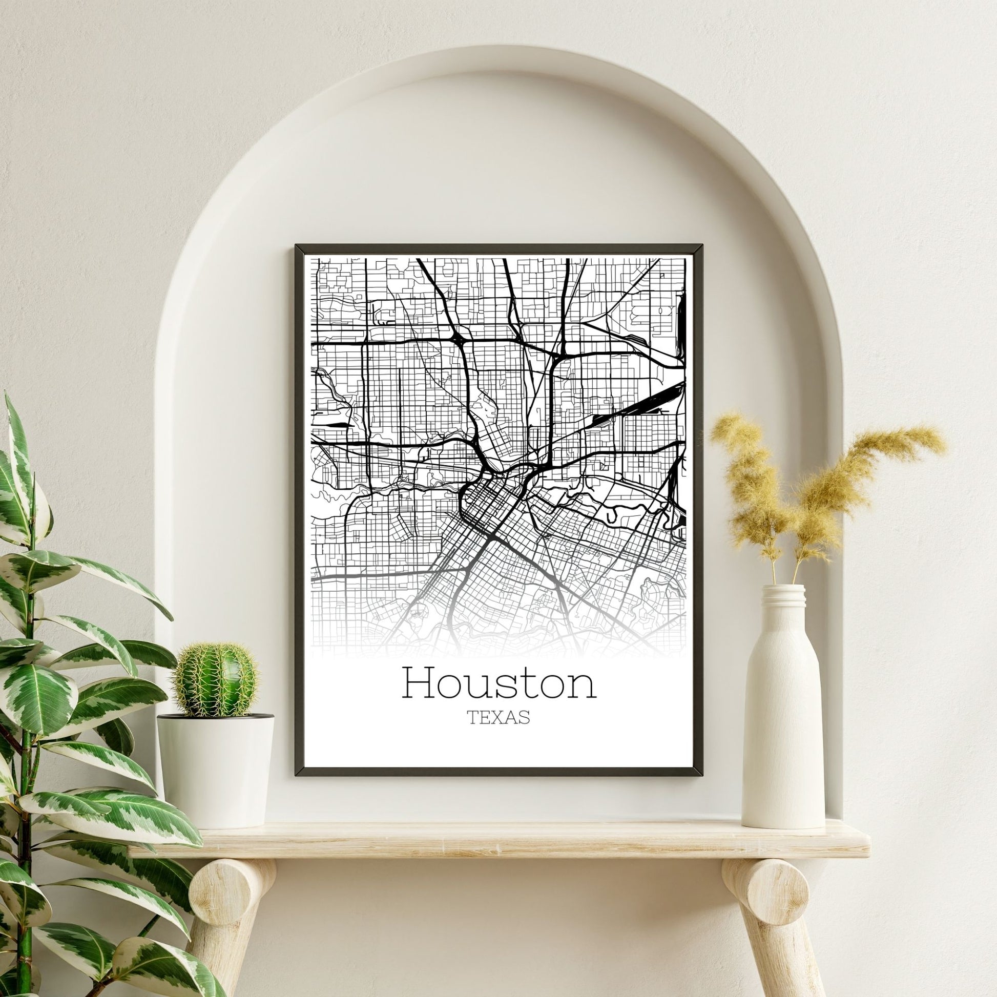 Houston Texas City Map Poster - GroovyGrove