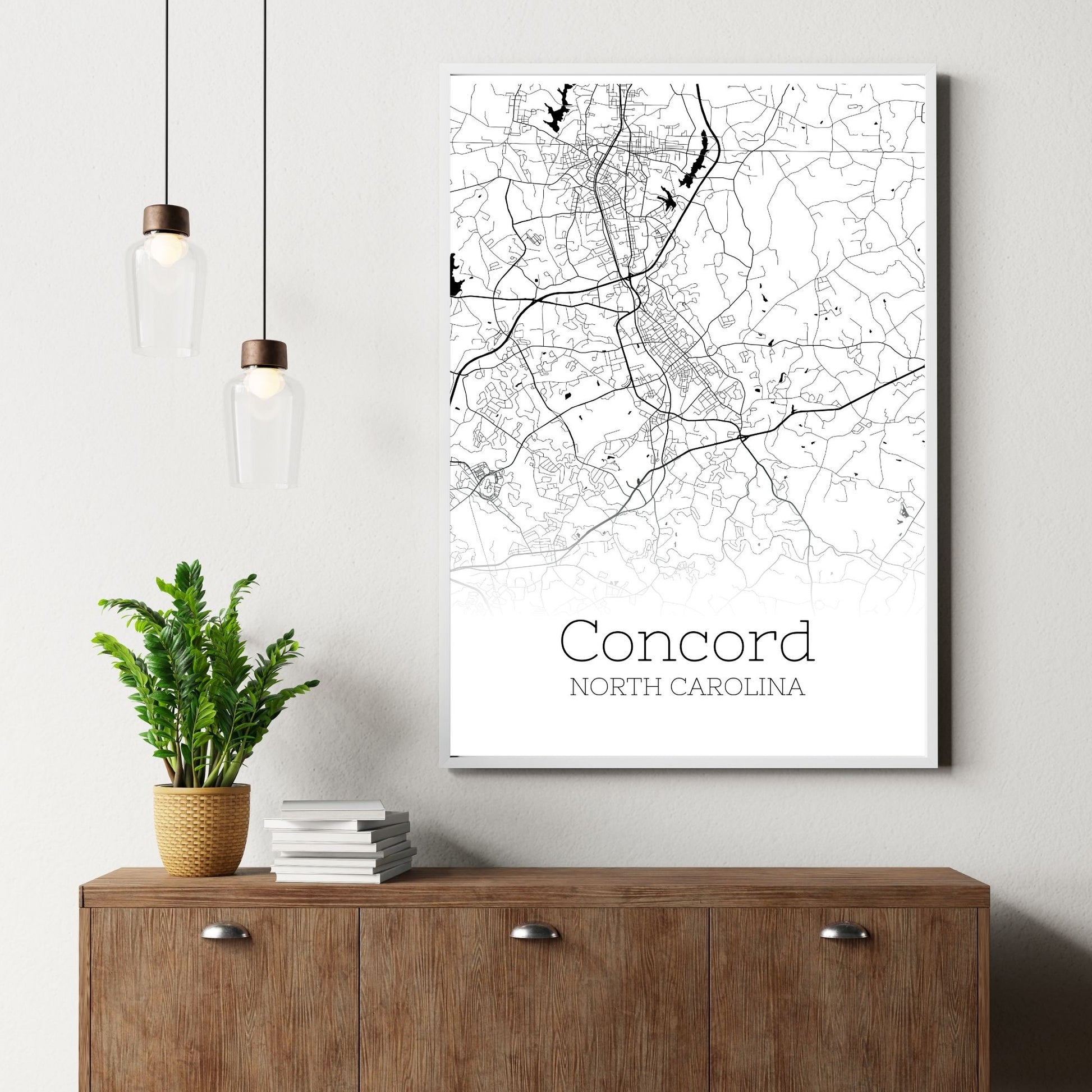 Concord North Carolina City Map Poster - GroovyGrove