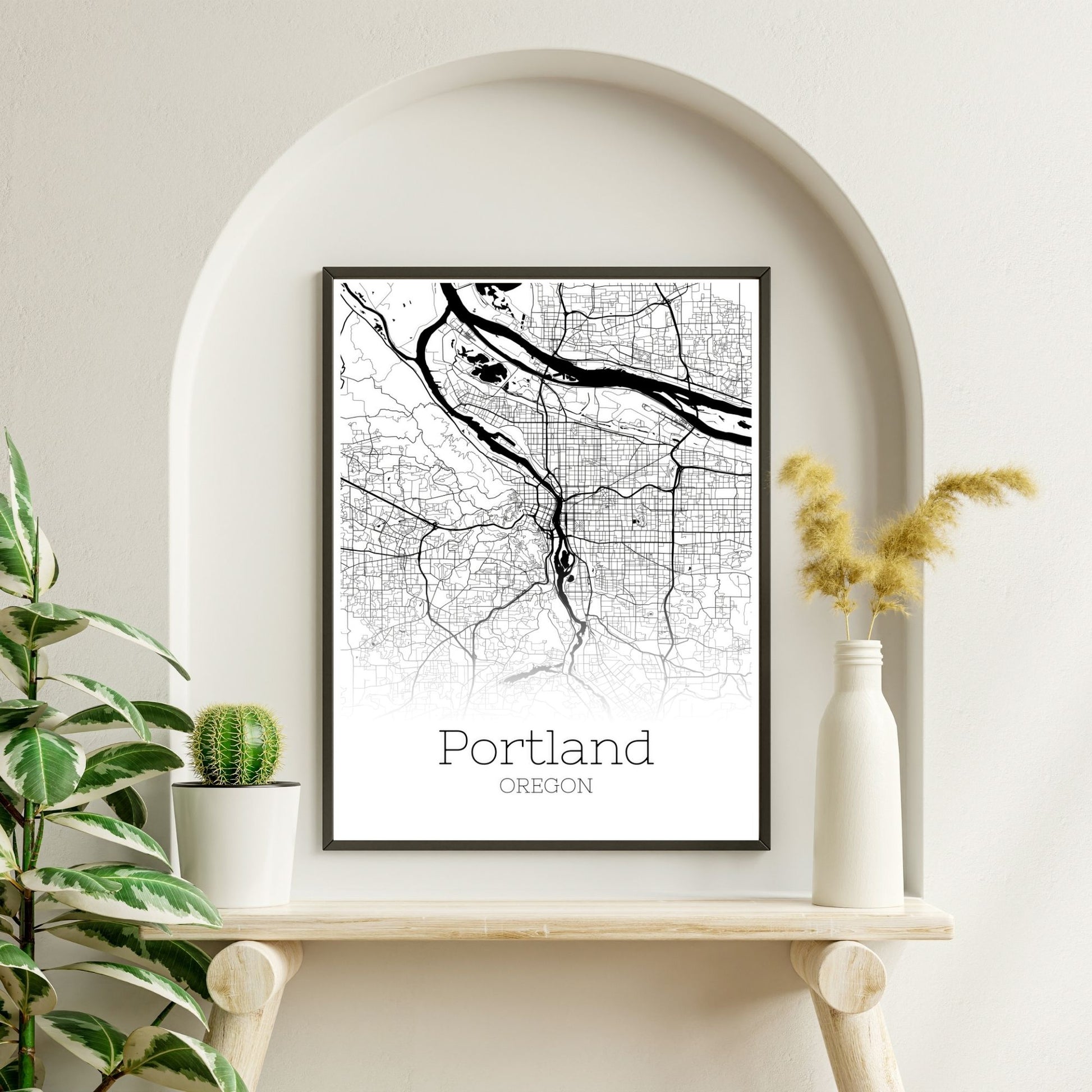 Portland Oregon City Map Poster - GroovyGrove