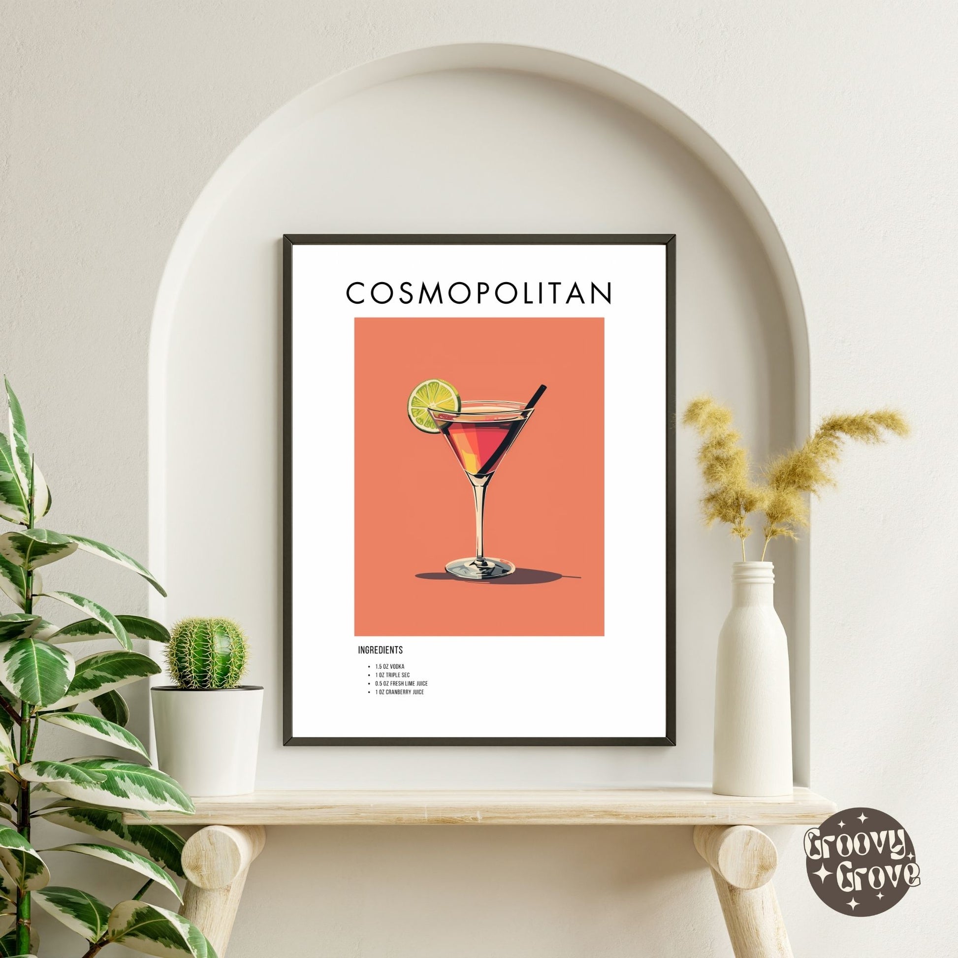 Cosmopolitan Retro Cocktail Poster - GroovyGrove