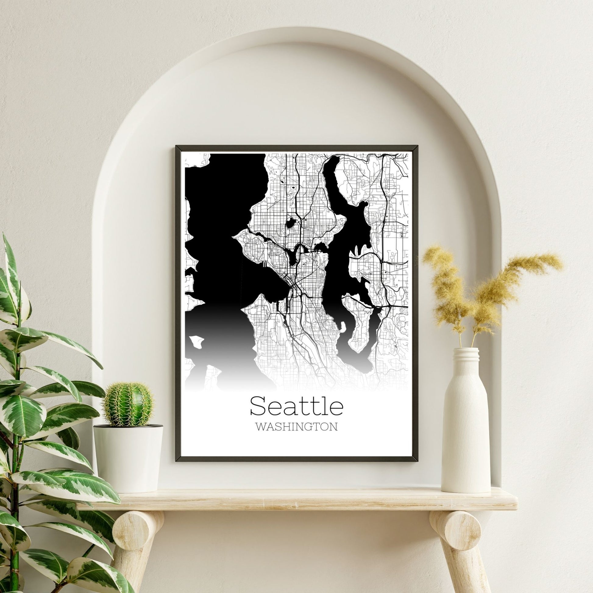 Seattle Washington City Map Poster - GroovyGrove