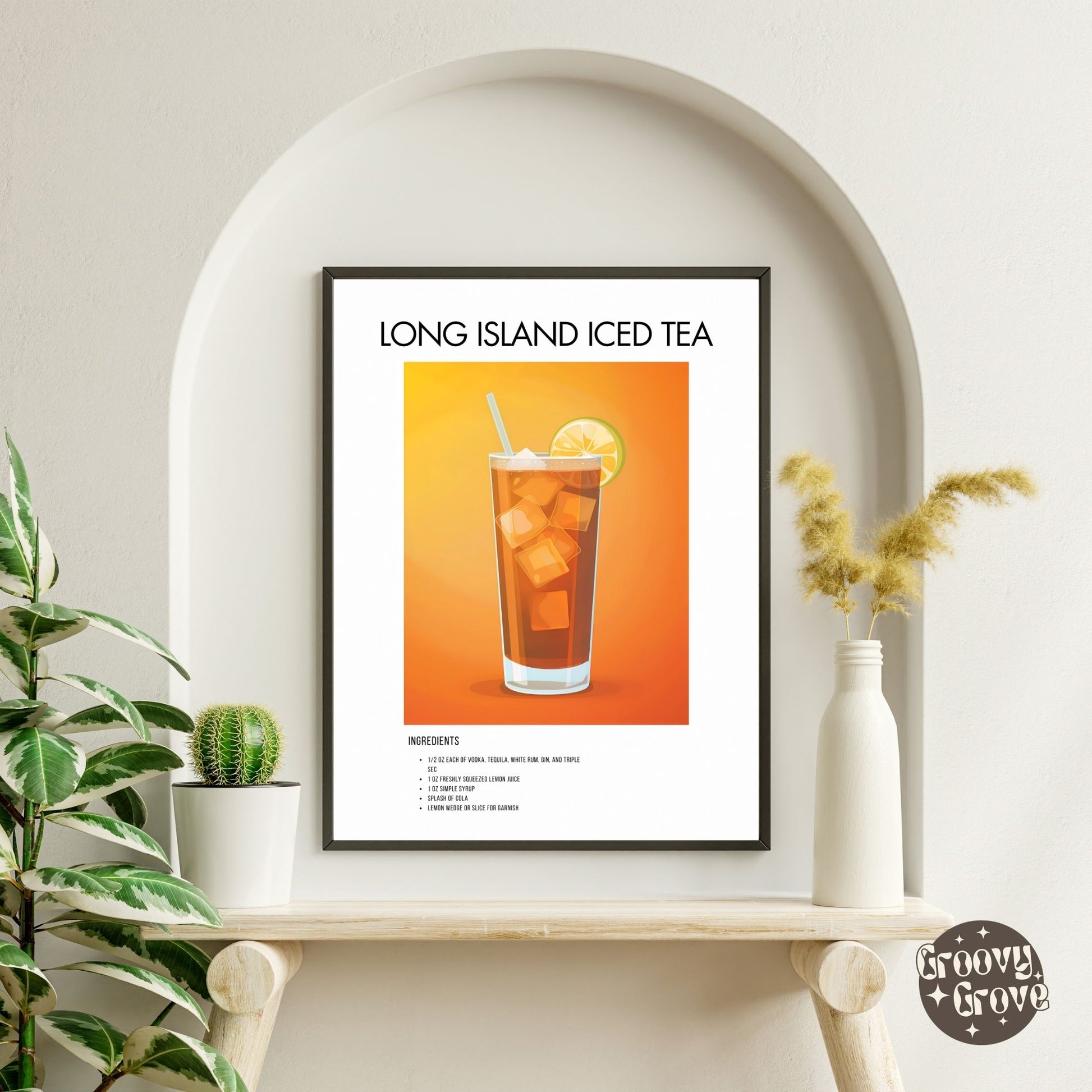 Long Island Iced Tea Retro Cocktail Poster - GroovyGrove