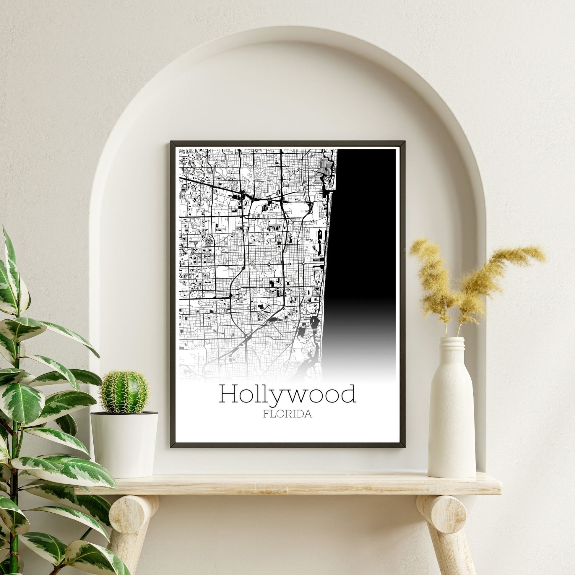 Hollywood Florida City Map Poster - GroovyGrove