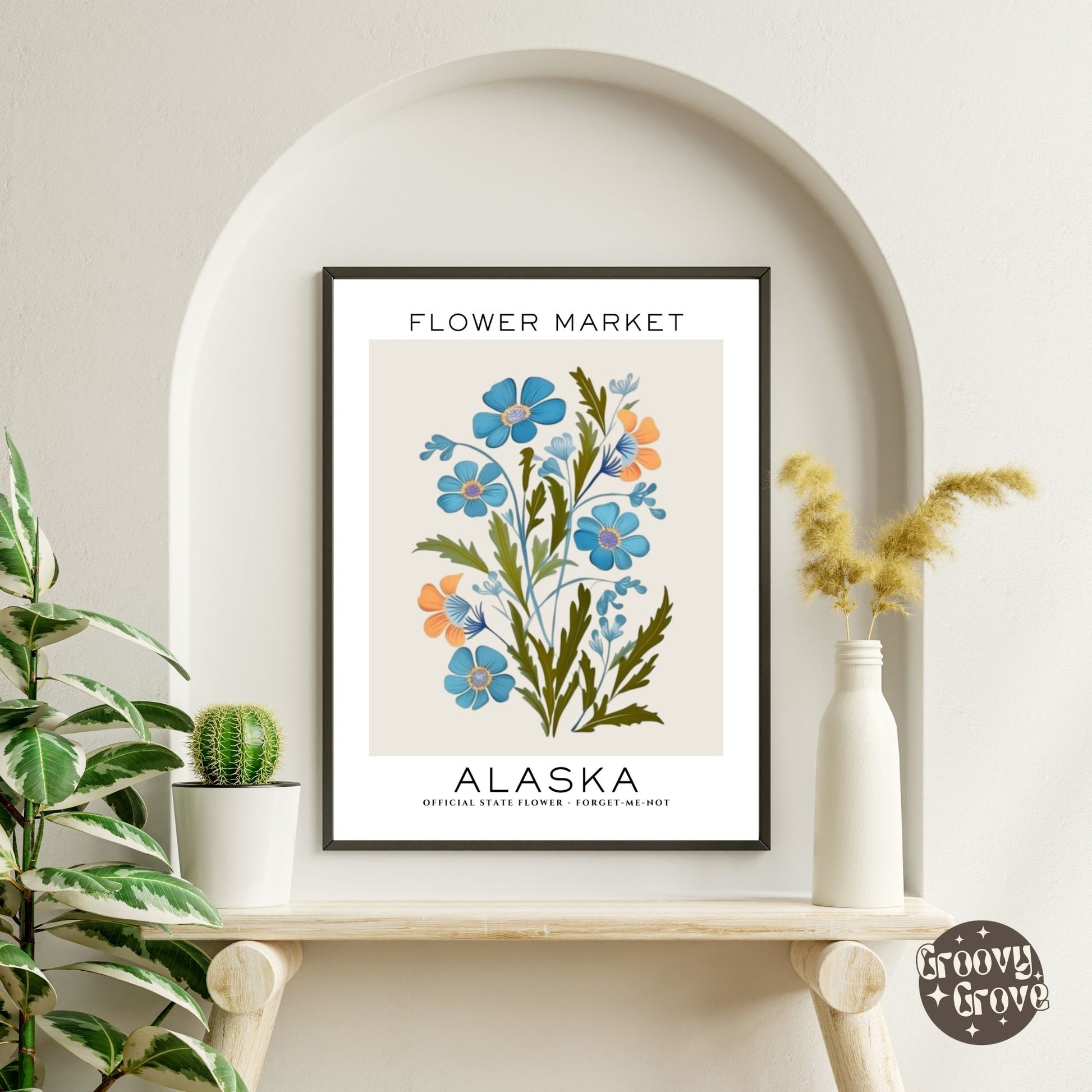 Alaska Flower Market Poster - GroovyGrove