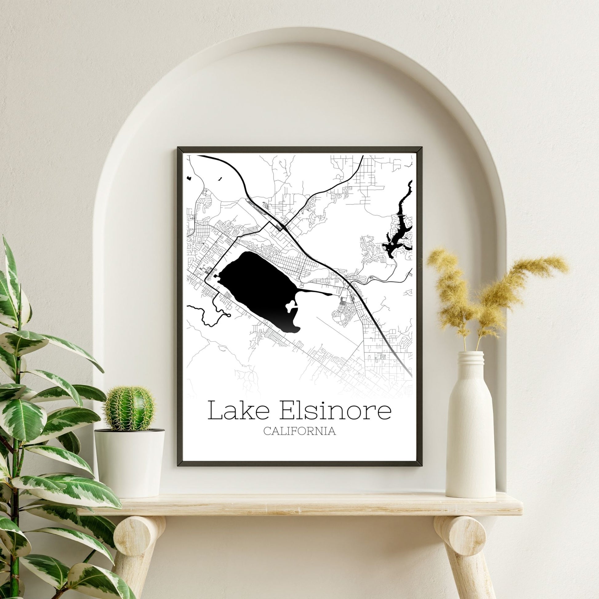 Lake Elsinore California City Map Poster - GroovyGrove