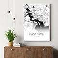 Baytown Texas City Map Poster - GroovyGrove