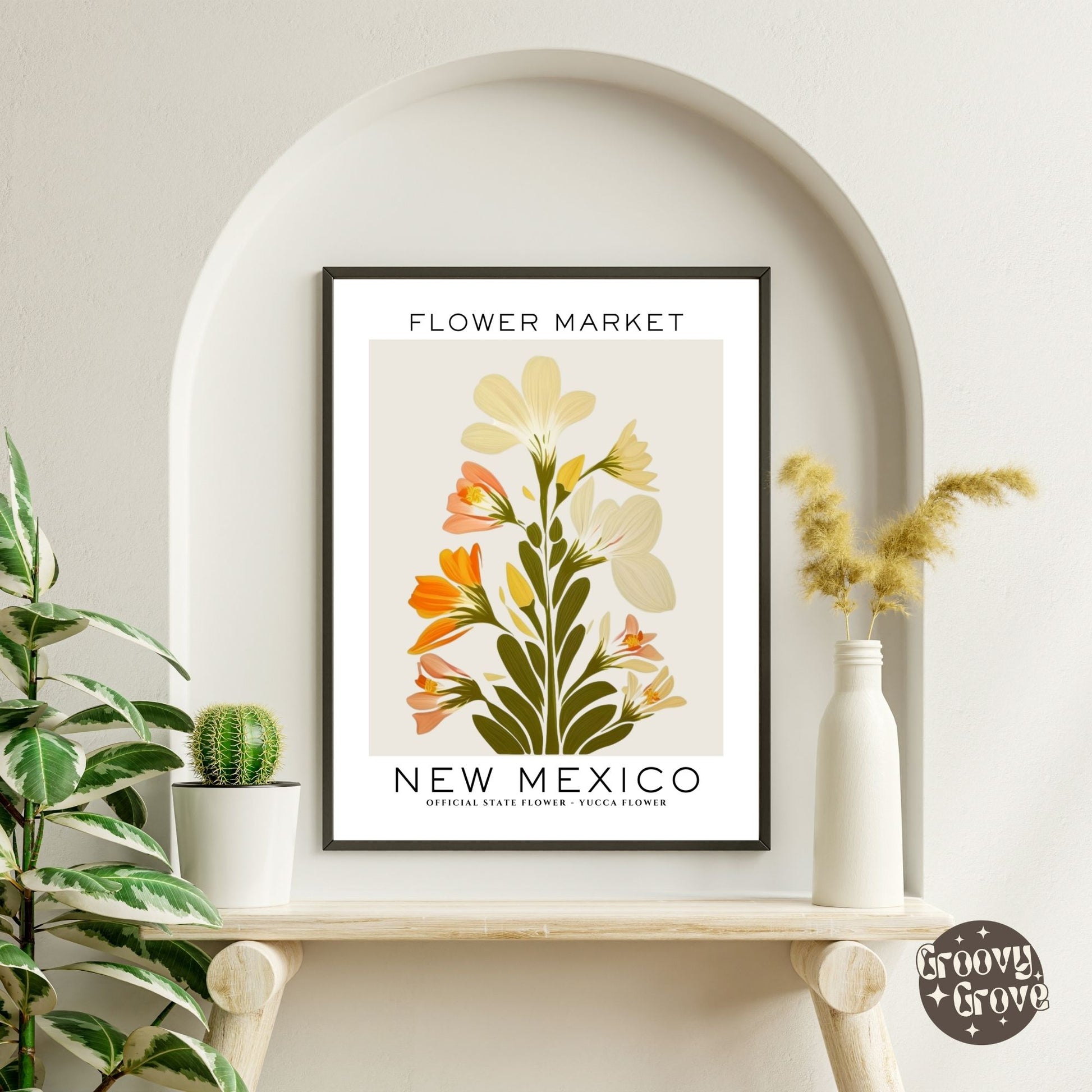 New Mexico Flower Market Poster - GroovyGrove