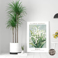 May Birthday Flower Market Poster - GroovyGrove