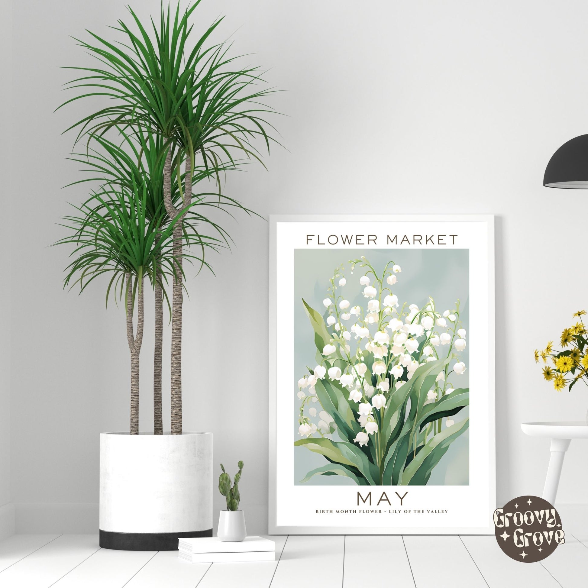 May Birthday Flower Market Poster - GroovyGrove