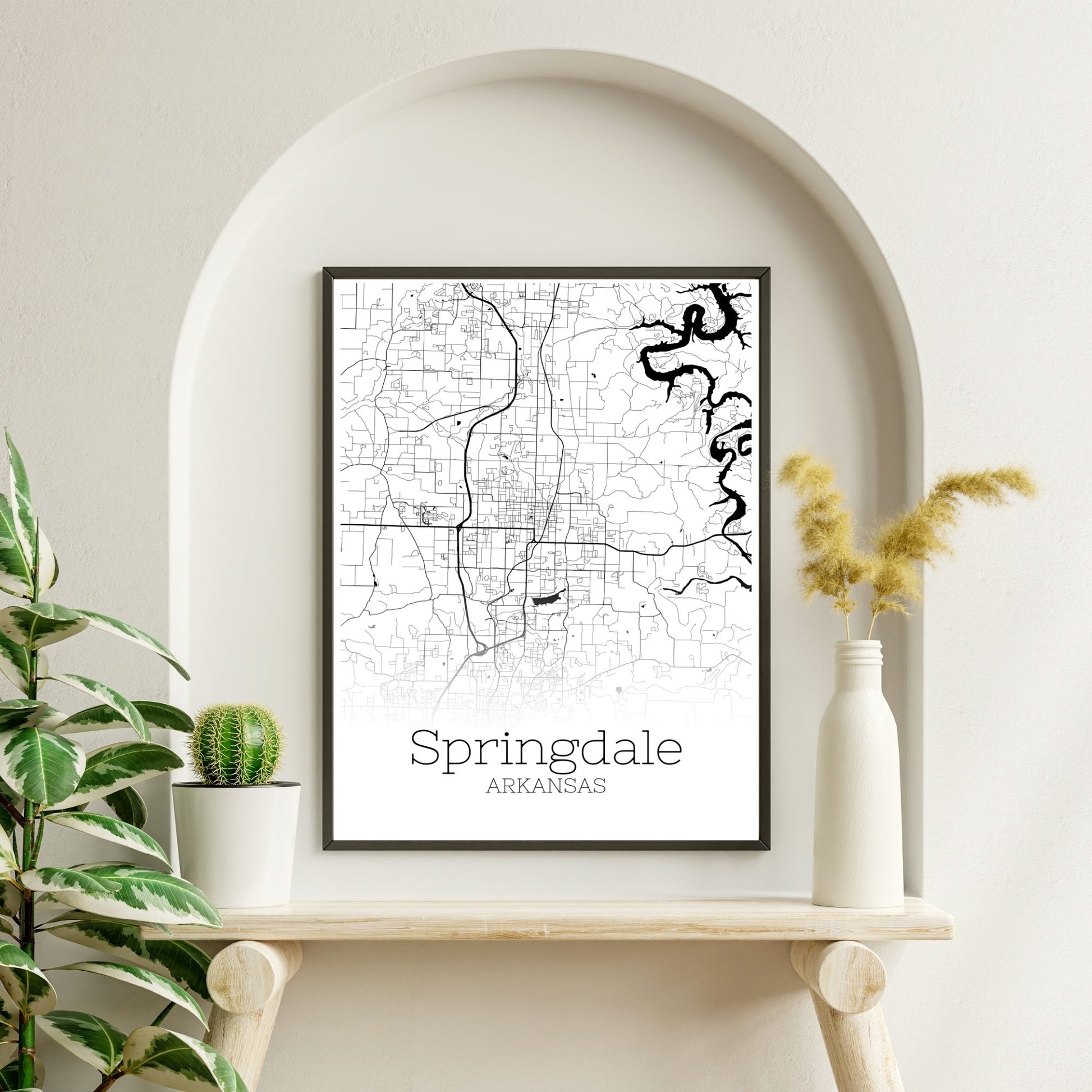 Springdale Arkansas City Map Poster - GroovyGrove