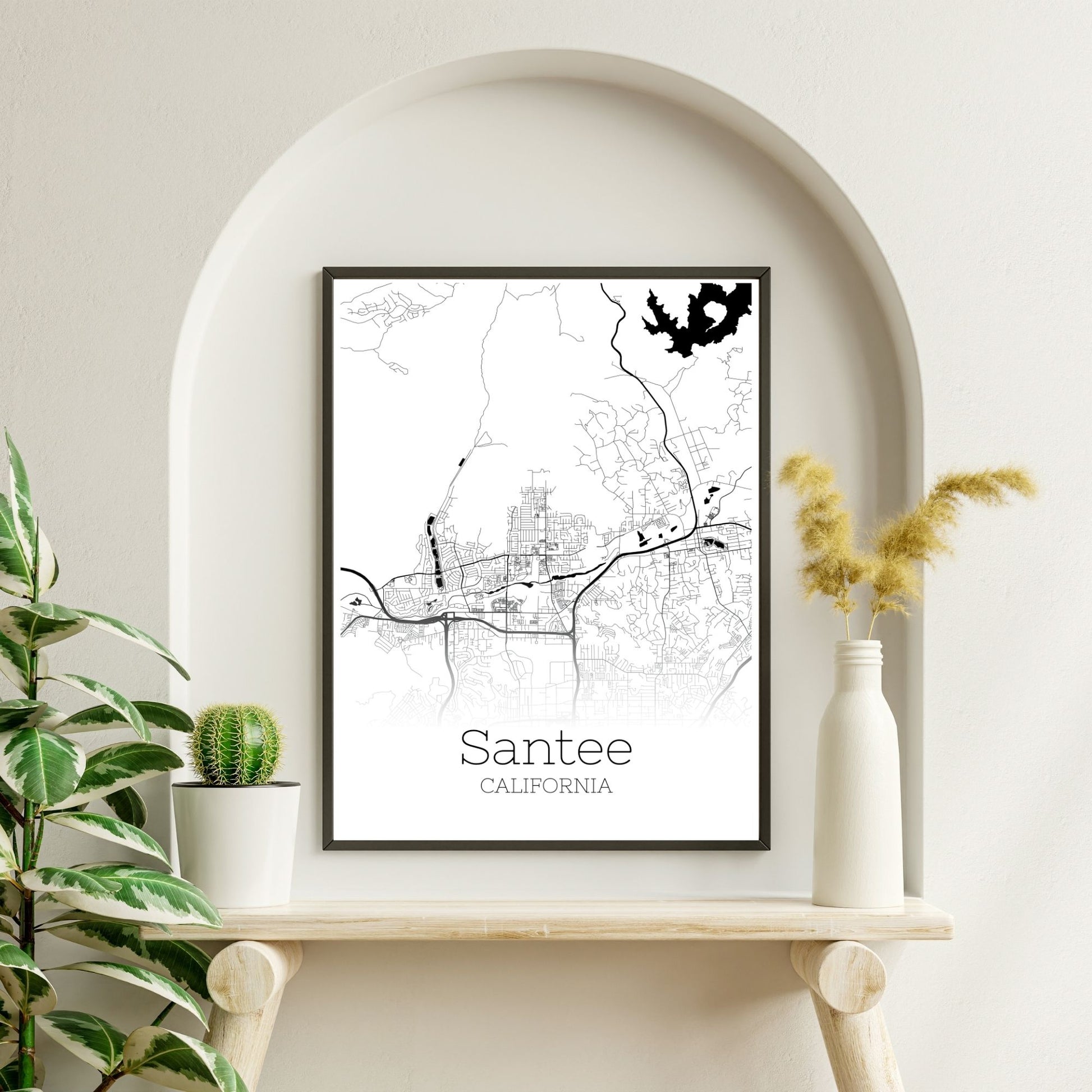 Santee California City Map Poster - GroovyGrove