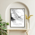 Union City California Map Poster - GroovyGrove