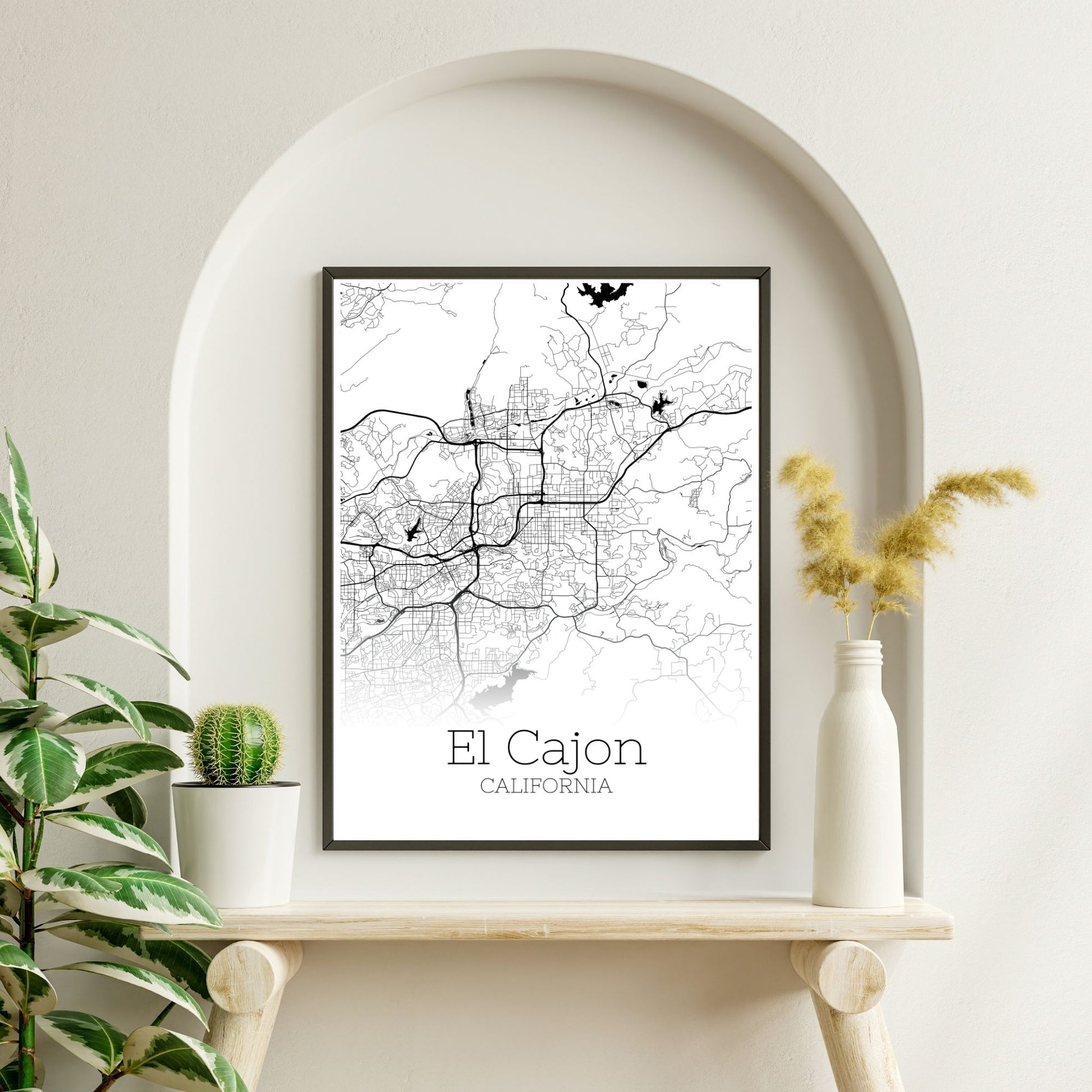 El Cajon California City Map Poster - GroovyGrove