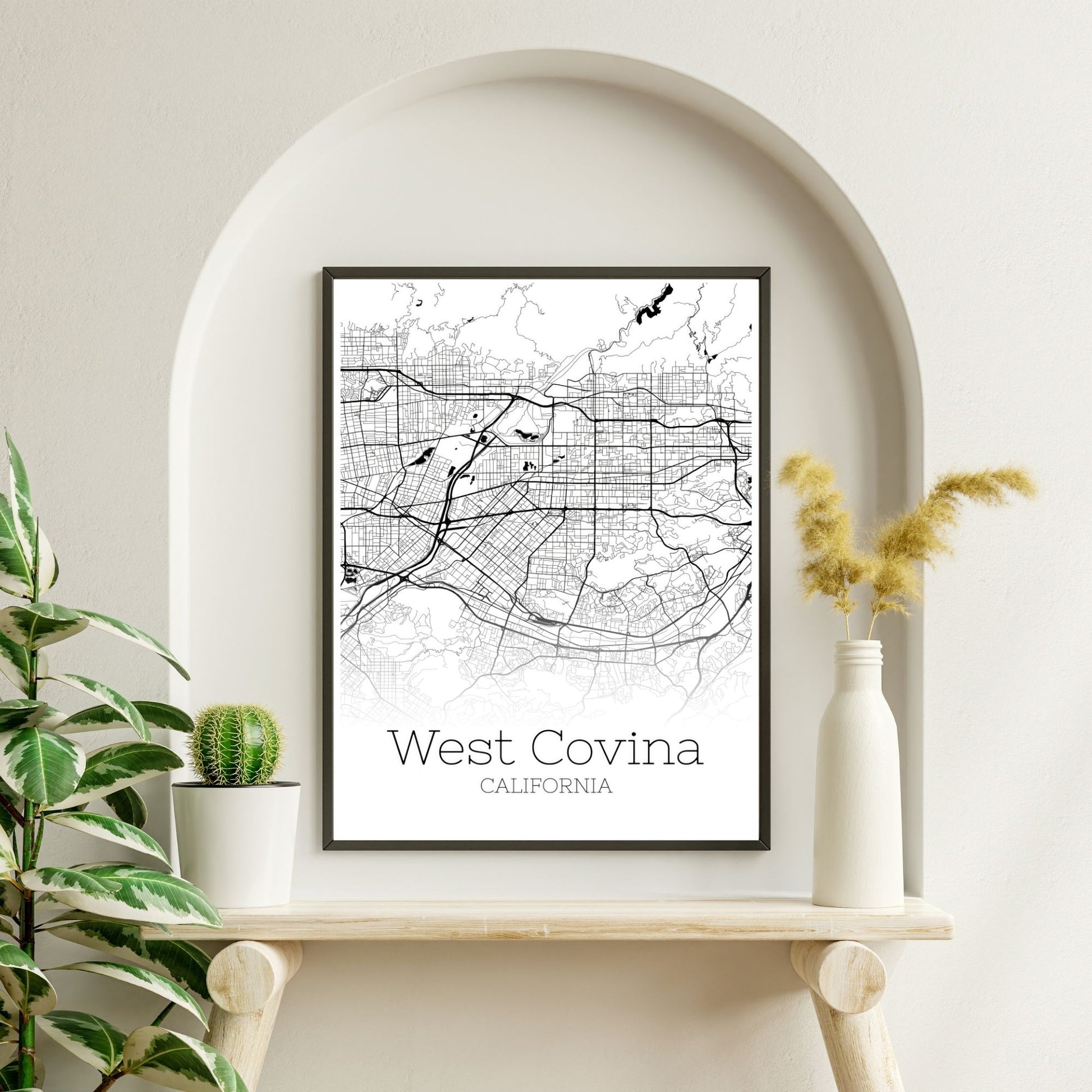 West Covina California City Map Poster - GroovyGrove