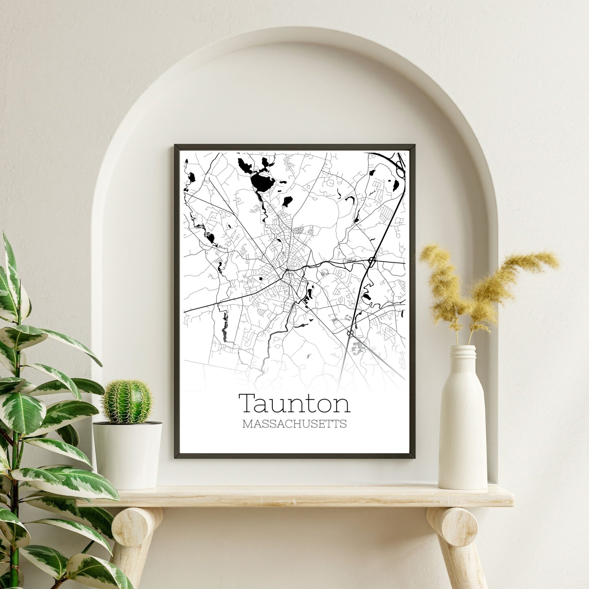 Taunton Massachusetts City Map Poster - GroovyGrove