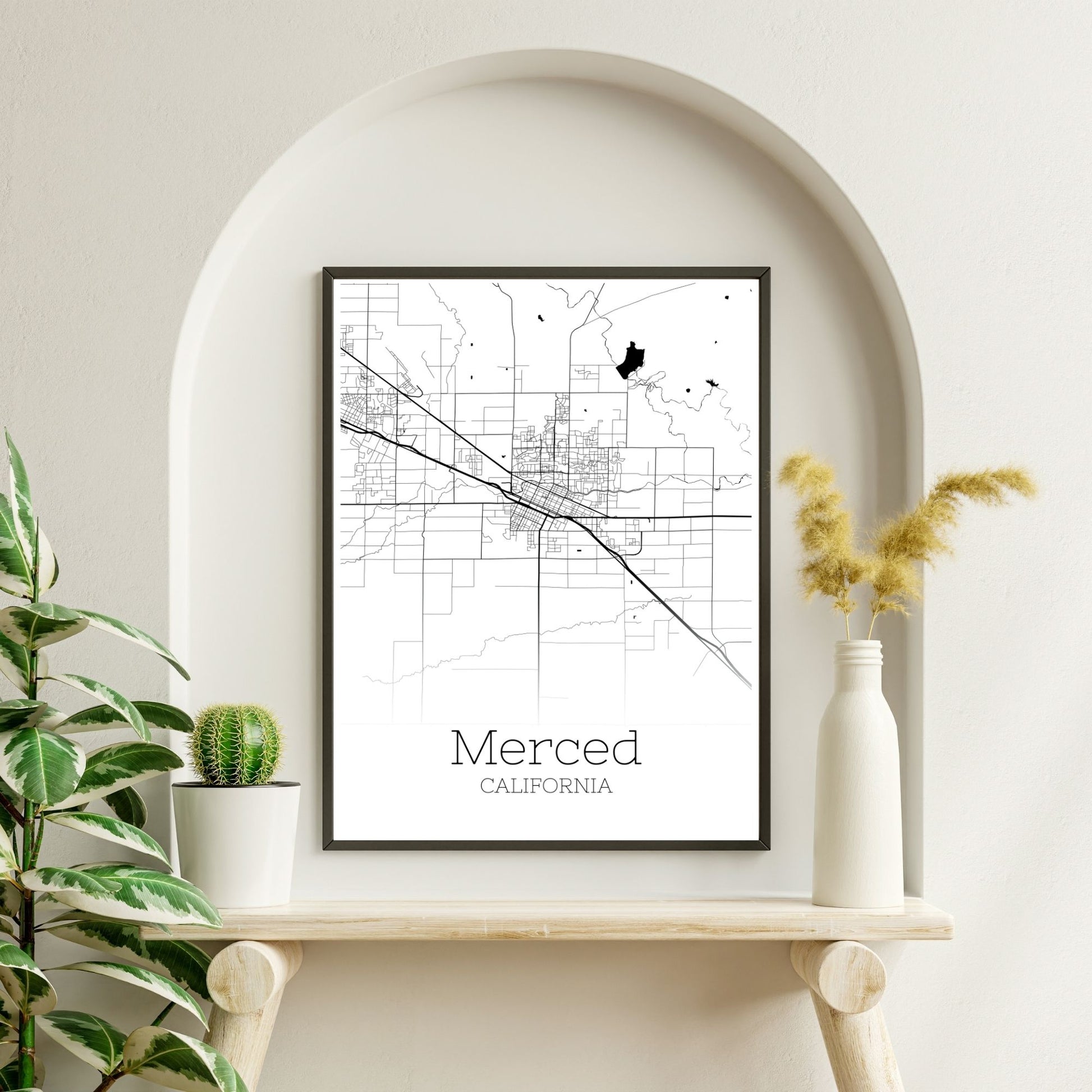 Merced California City Map Poster - GroovyGrove