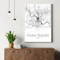 Cedar Rapids Iowa City Map Poster - GroovyGrove