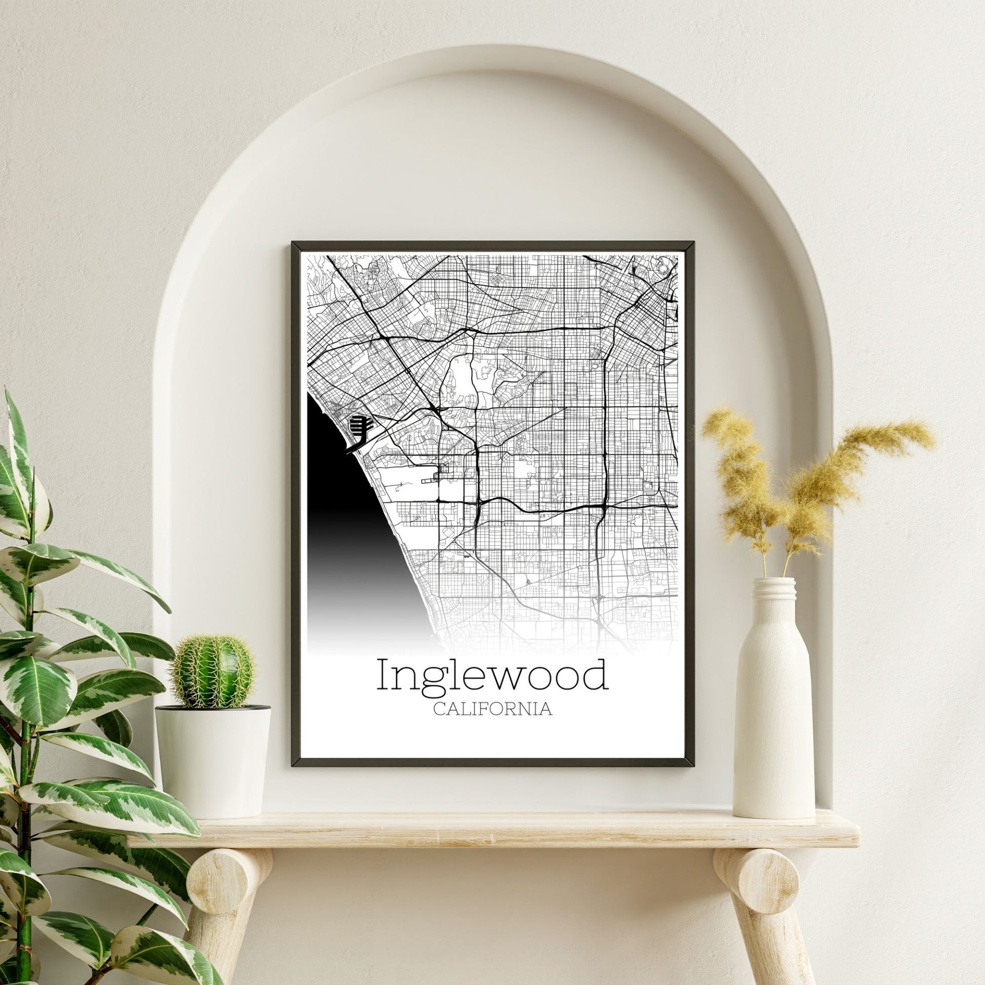 Inglewood California City Map Poster - GroovyGrove