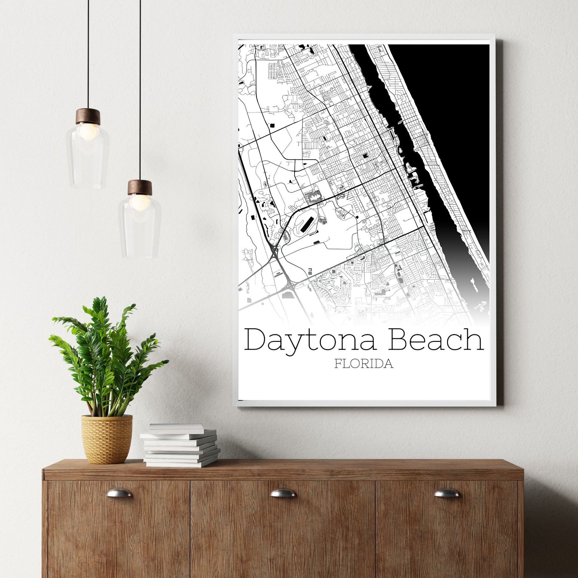 Daytona Beach Florida City Map Poster - GroovyGrove