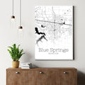 Blue Springs Missouri City Map Poster - GroovyGrove