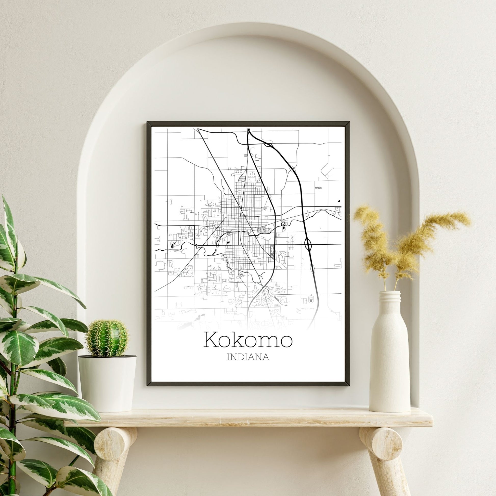 Kokomo Indiana City Map Poster - GroovyGrove