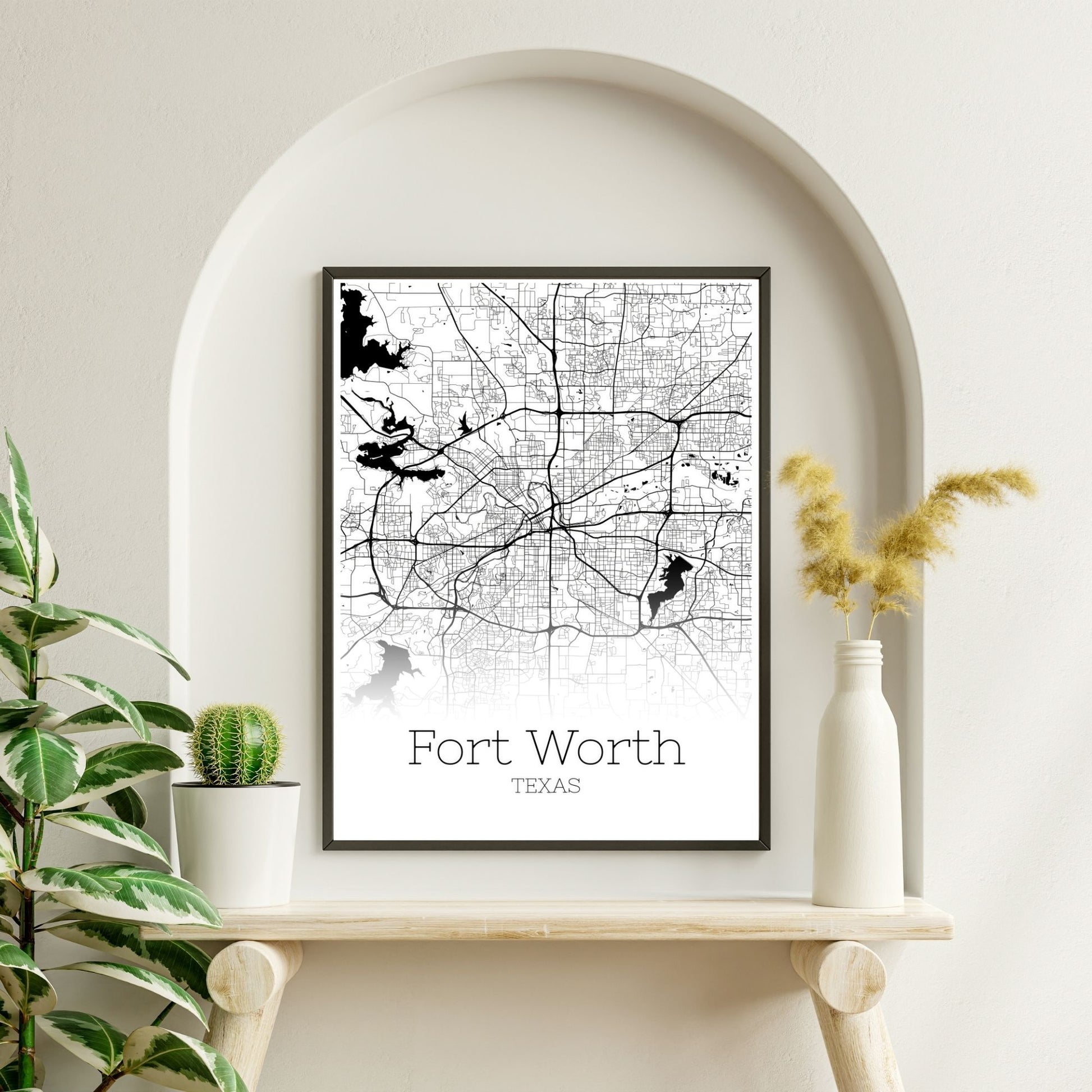 Fort Worth Texas City Map Poster - GroovyGrove