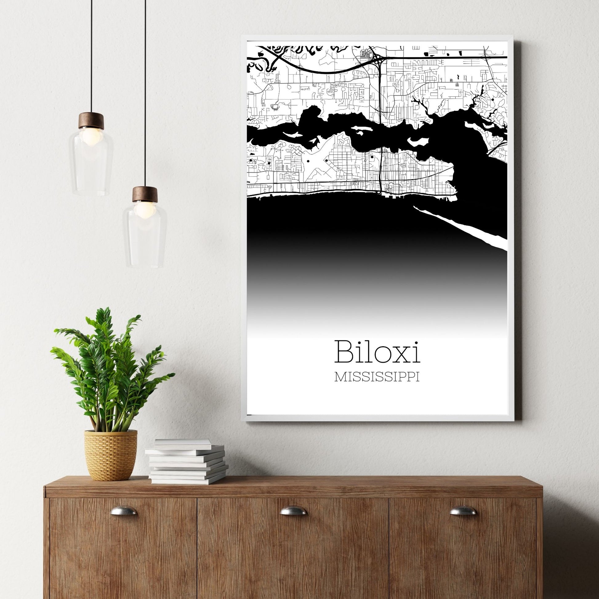 Biloxi Mississippi City Map Poster - GroovyGrove