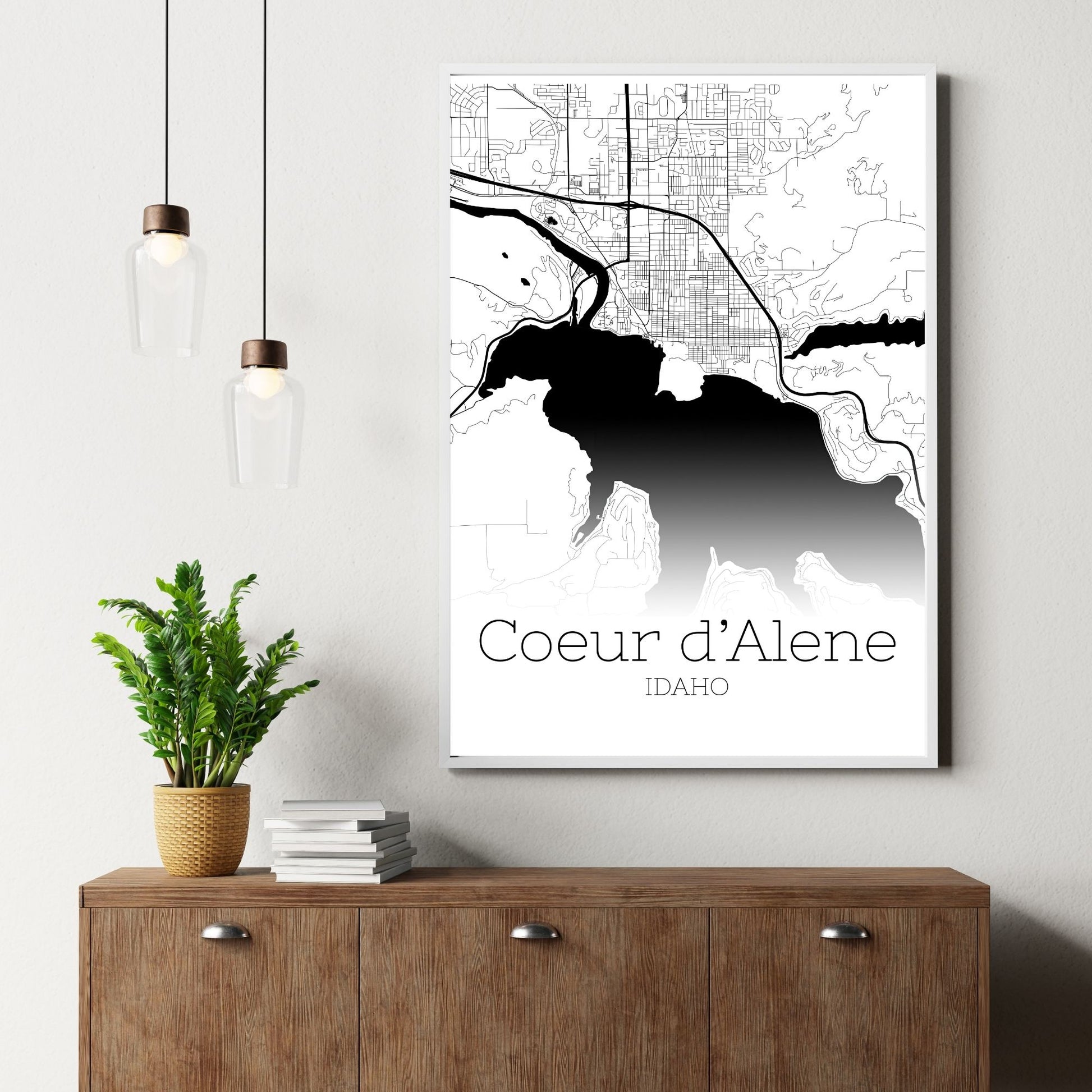 Coeur d'Alene Idaho City Map Poster - GroovyGrove