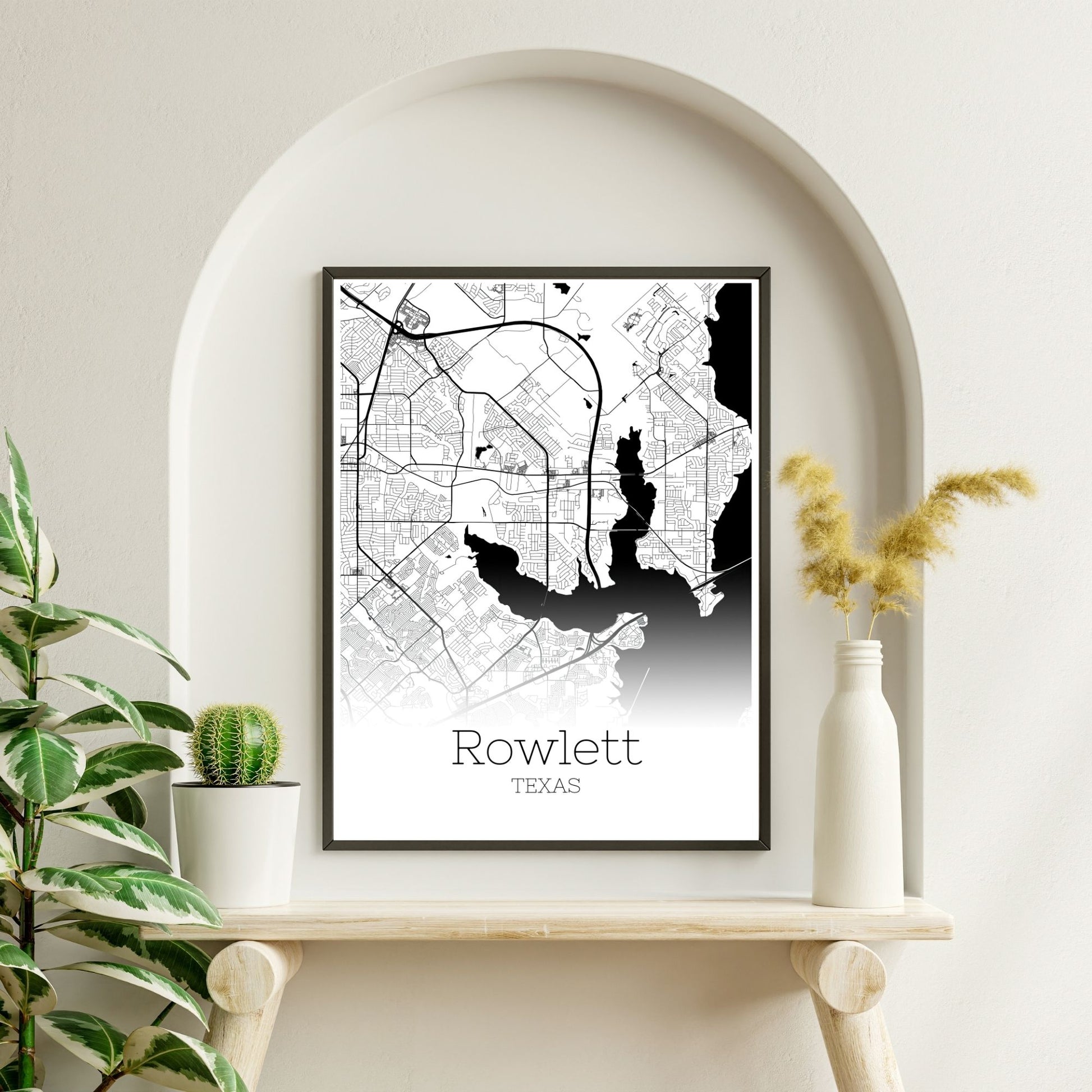 Rowlett Texas City Map Poster - GroovyGrove