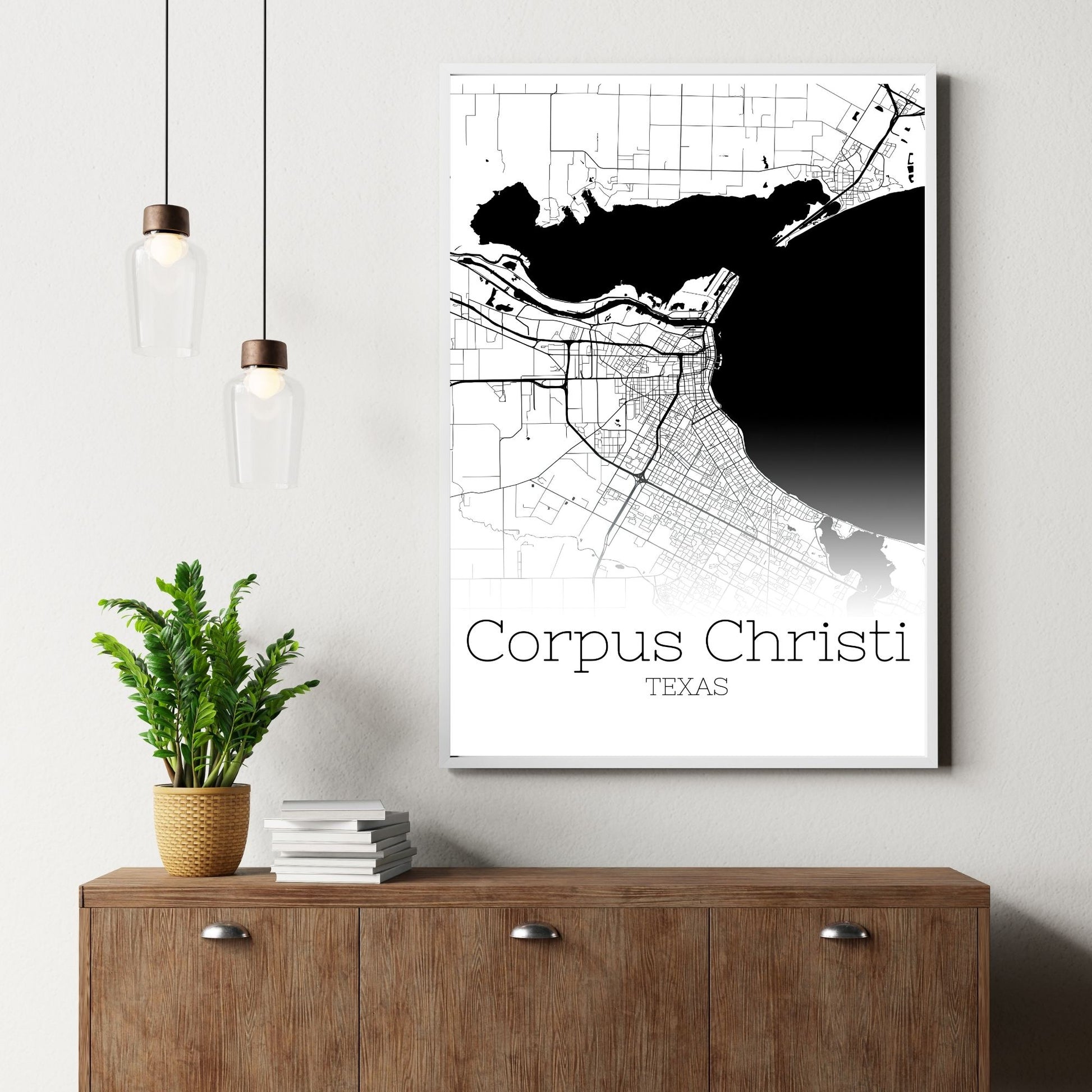 Corpus Christi Texas City Map Poster - GroovyGrove