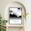 Honolulu Hawaii City Map Poster - GroovyGrove