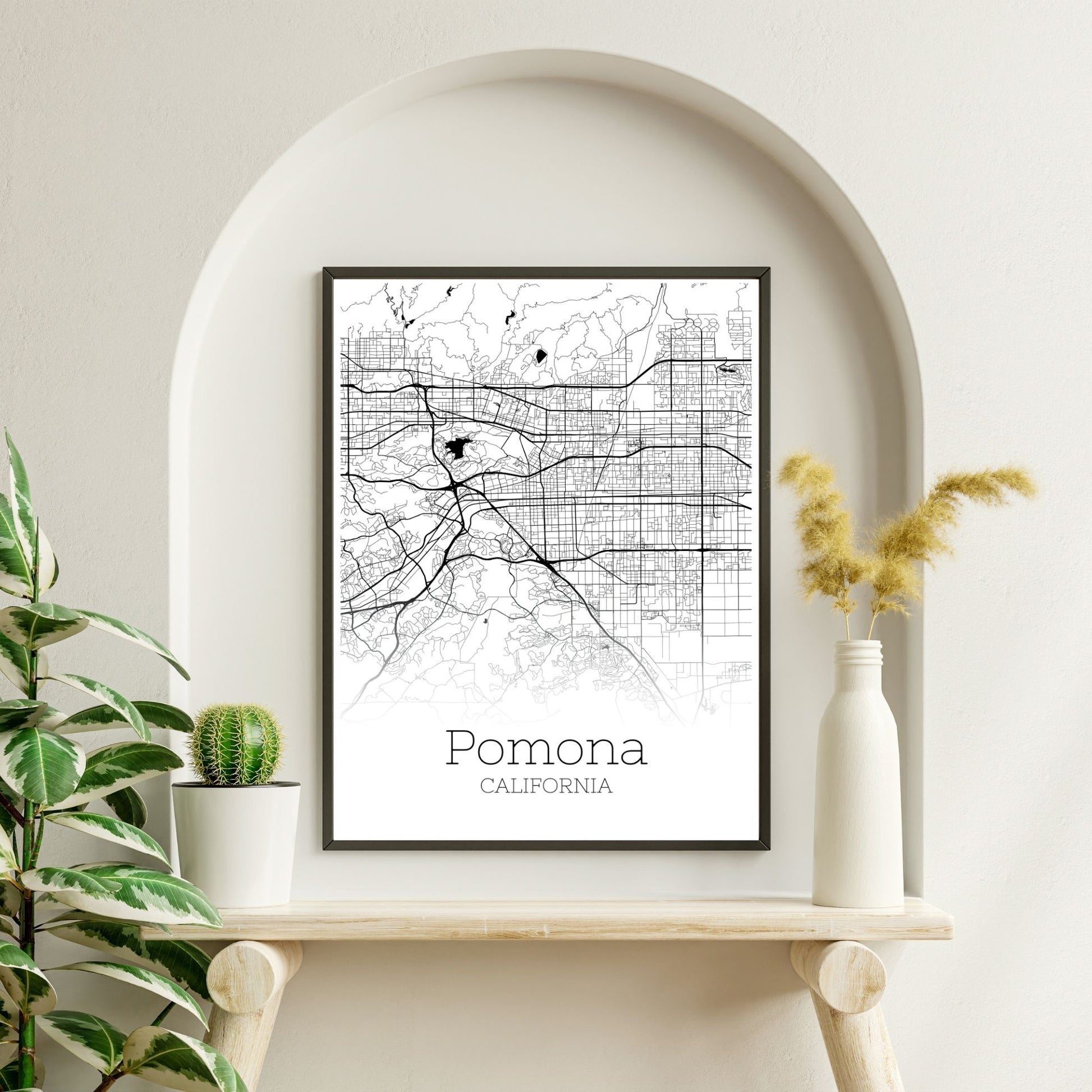 Pomona California City Map Poster - GroovyGrove