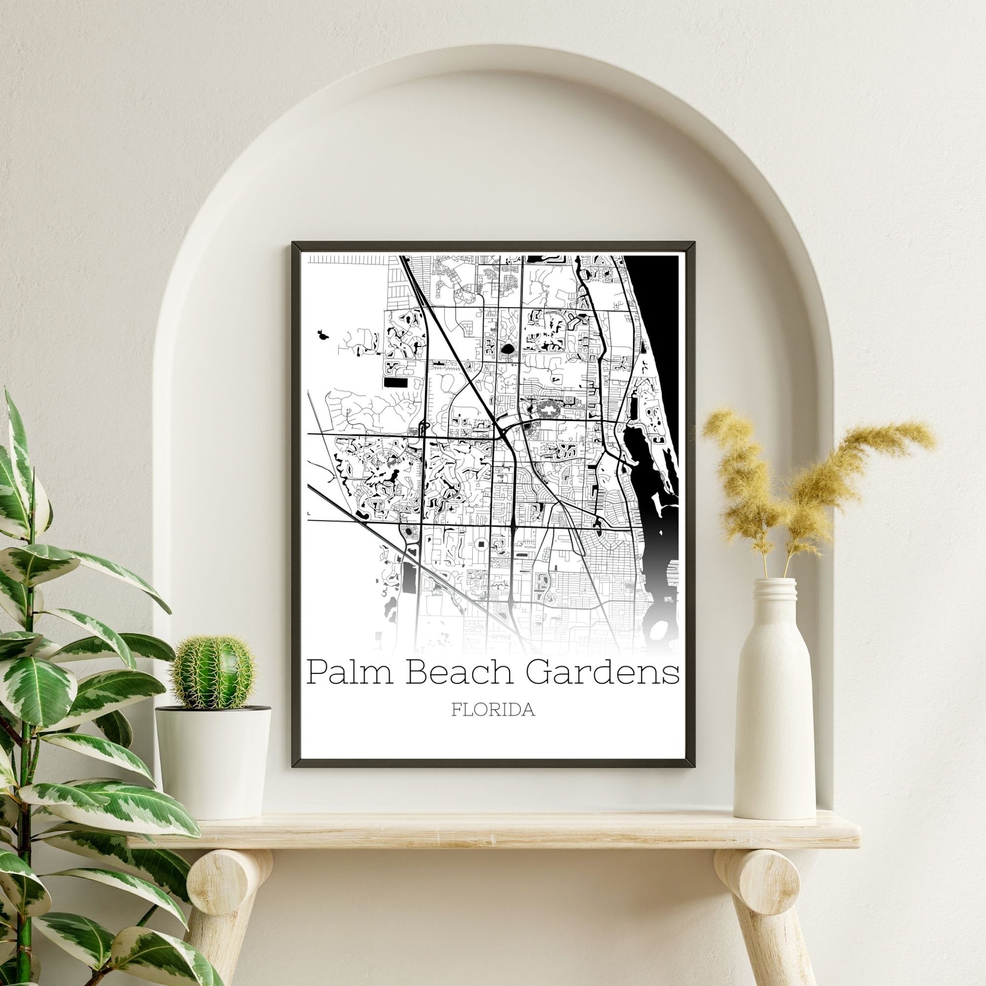 Palm Beach Gardens Florida City Map Poster - GroovyGrove