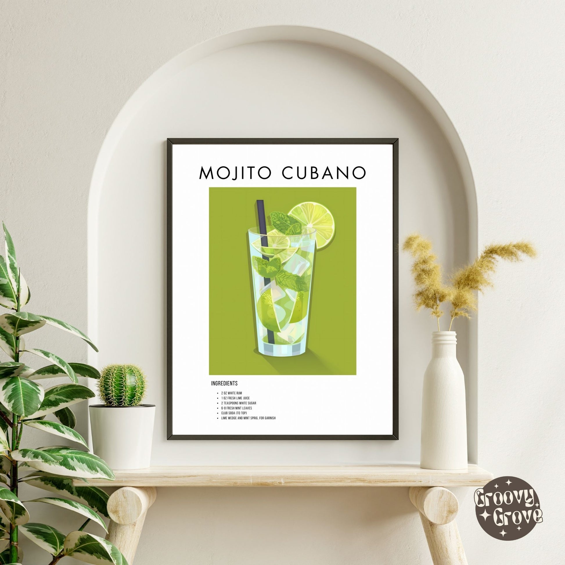 Mojito Cubano Retro Cocktail Poster - GroovyGrove