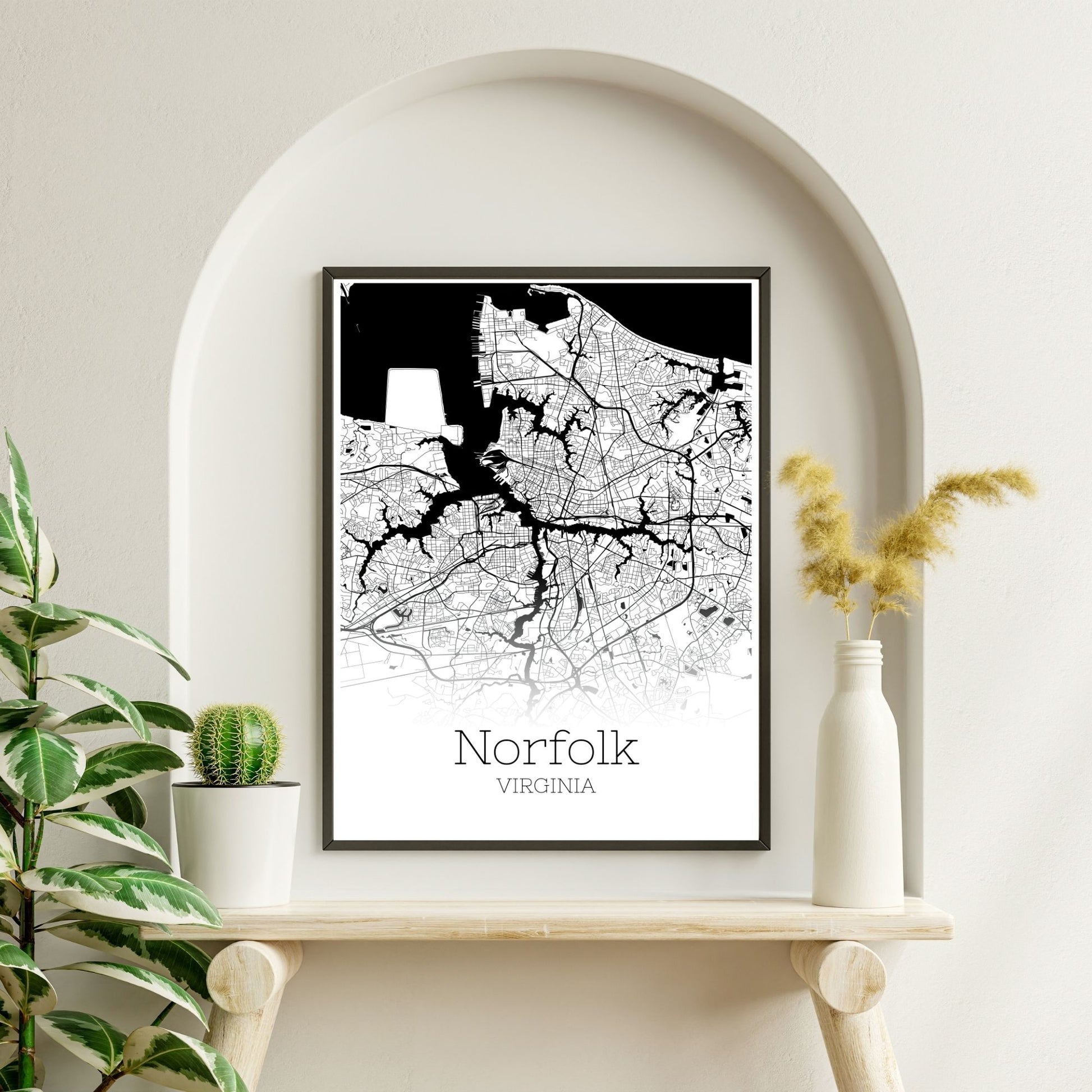 Norfolk Virginia City Map Poster - GroovyGrove