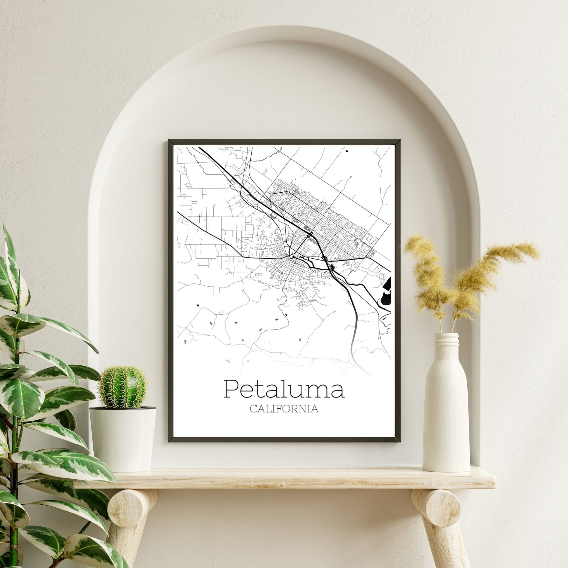 Petaluma California City Map Poster - GroovyGrove