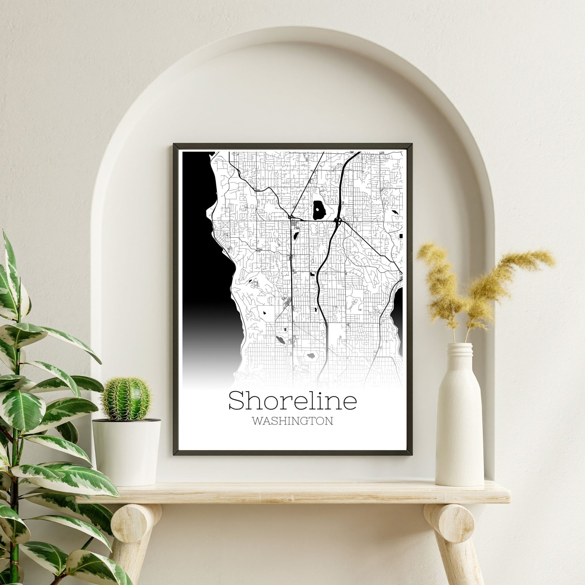 Shoreline Washington City Map Poster - GroovyGrove