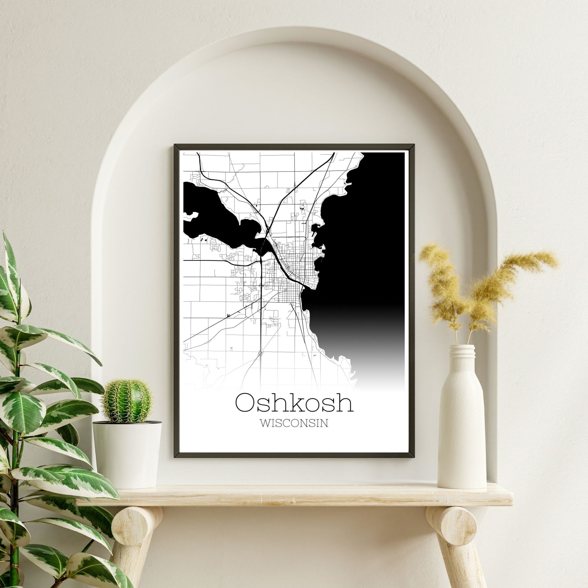 Oshkosh Wisconsin City Map Poster - GroovyGrove