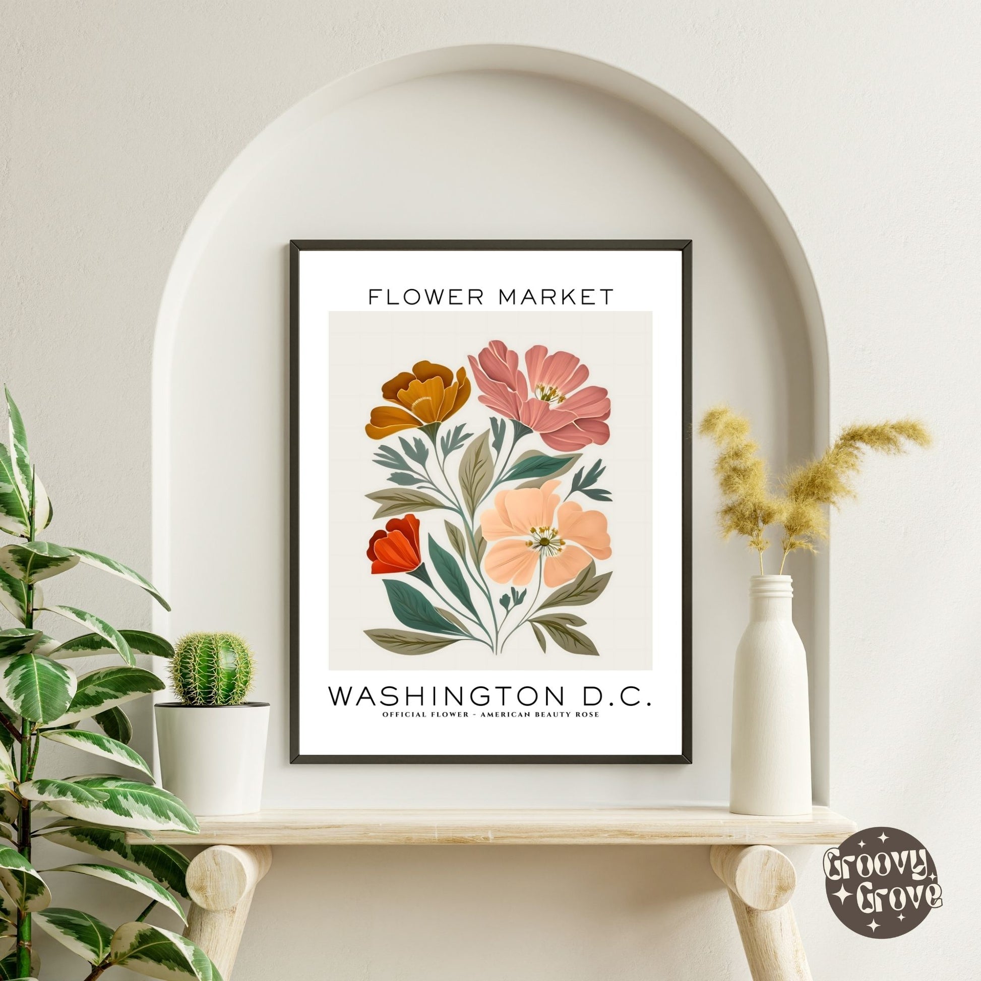 Washington D.C Flower Market Poster - GroovyGrove