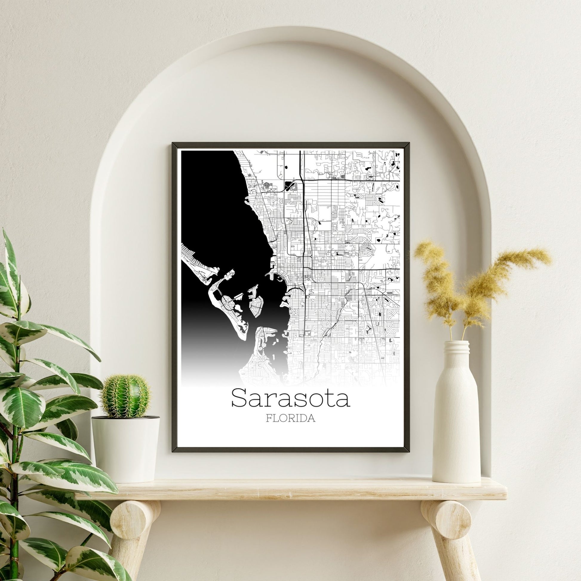 Sarasota Florida City Map Poster - GroovyGrove