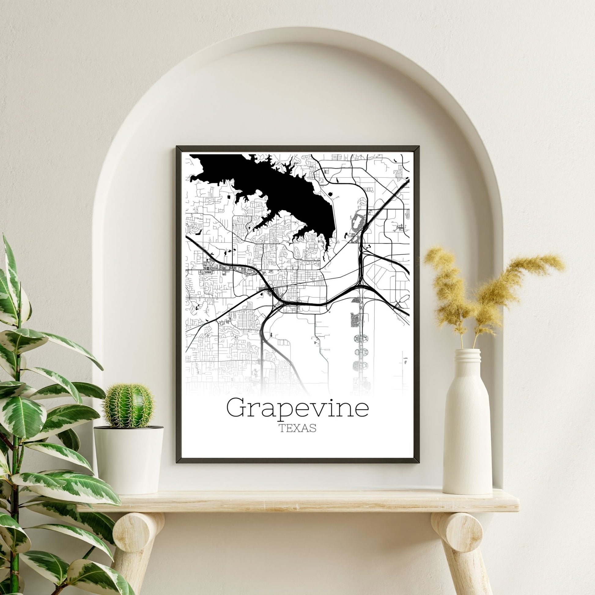 Grapevine Texas City Map Poster - GroovyGrove