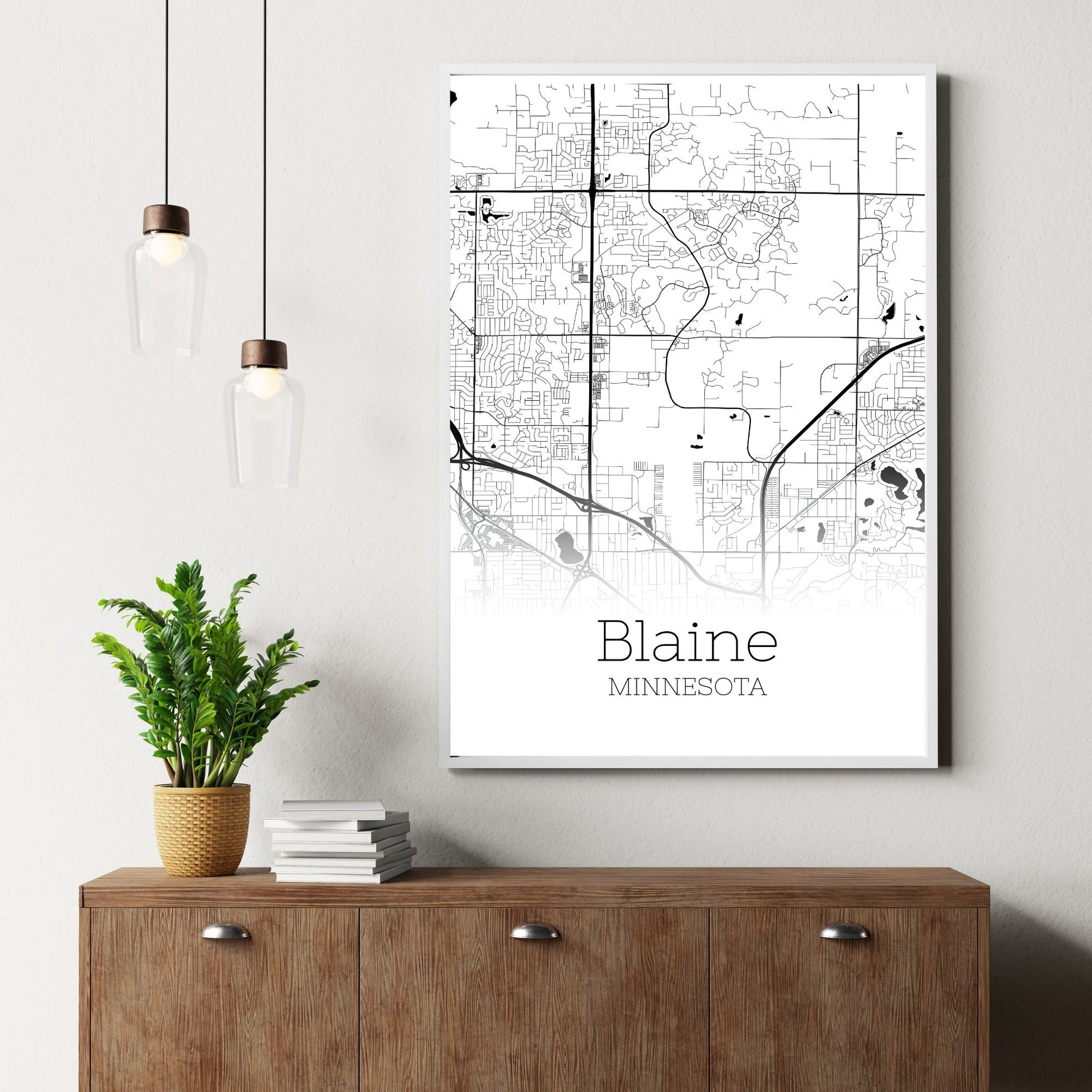 Blaine Minnesota City Map Poster - GroovyGrove