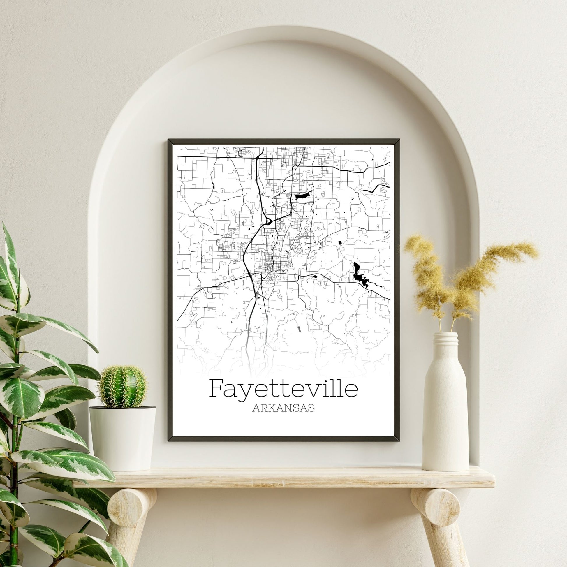 Fayetteville Arkansas City Map Poster - GroovyGrove