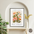 West Virginia Flower Market Poster - GroovyGrove