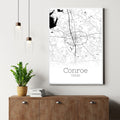 Conroe Texas City Map Poster - GroovyGrove