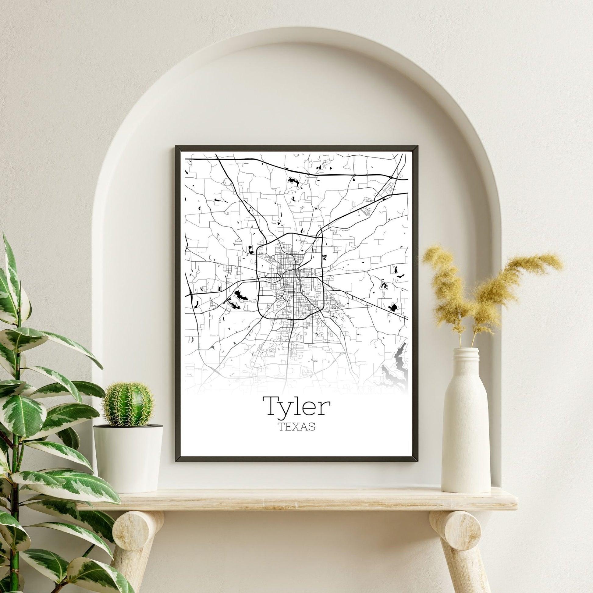 Tyler Texas City Map Poster - GroovyGrove